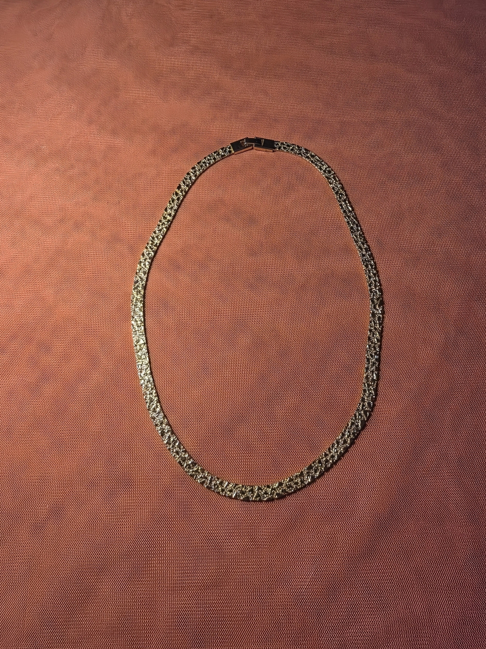 Gold Tone Textured Chain Necklace